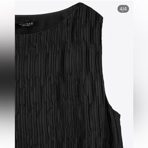 Zara Black Textured Sleeveless dress long